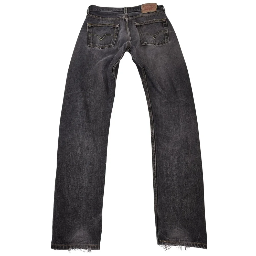 VTG Levis 501 Black Thrashed Jeans Mens 31x32  Distressed‎ Grunge Made in Mexico